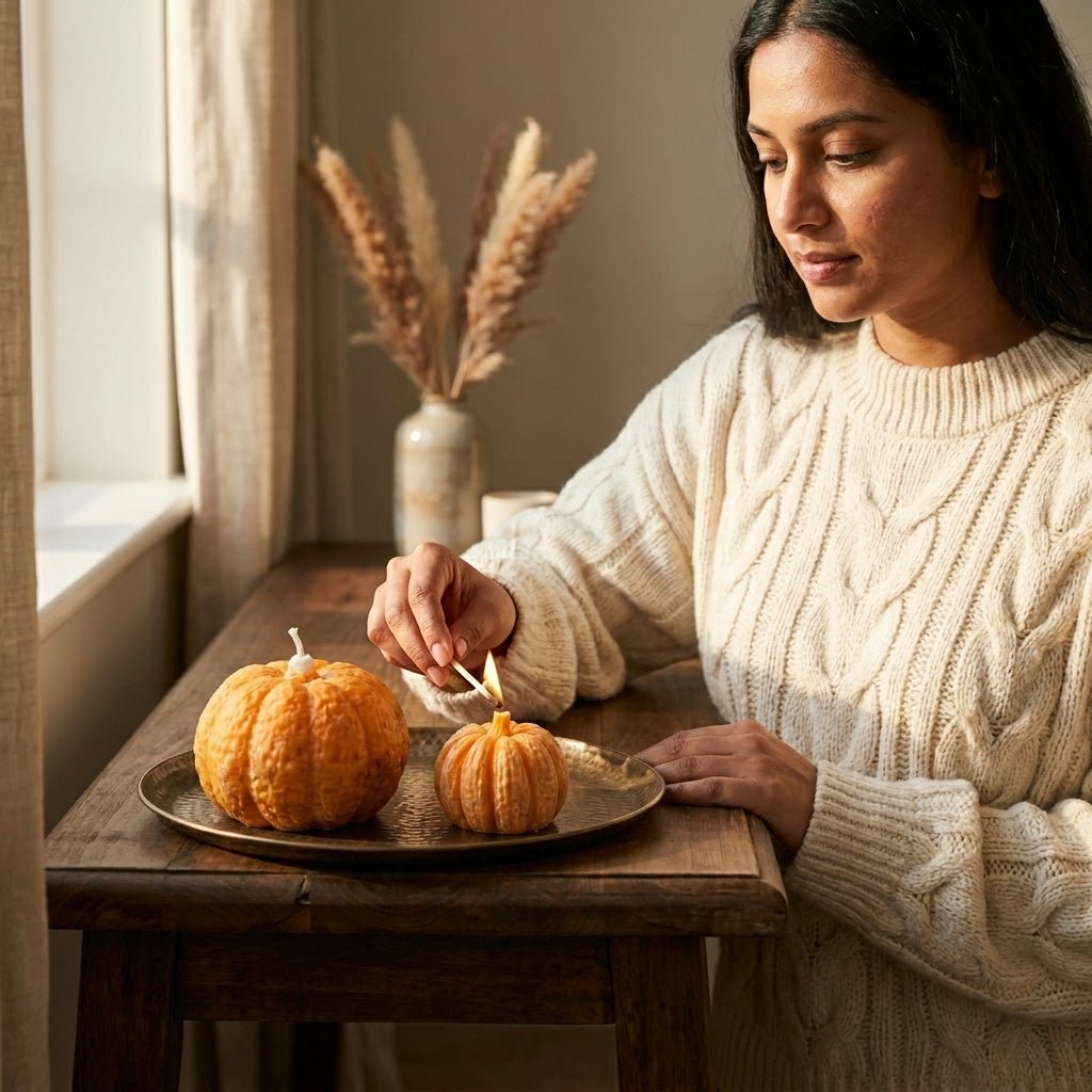 Scented handmade candles with premium fragrance option