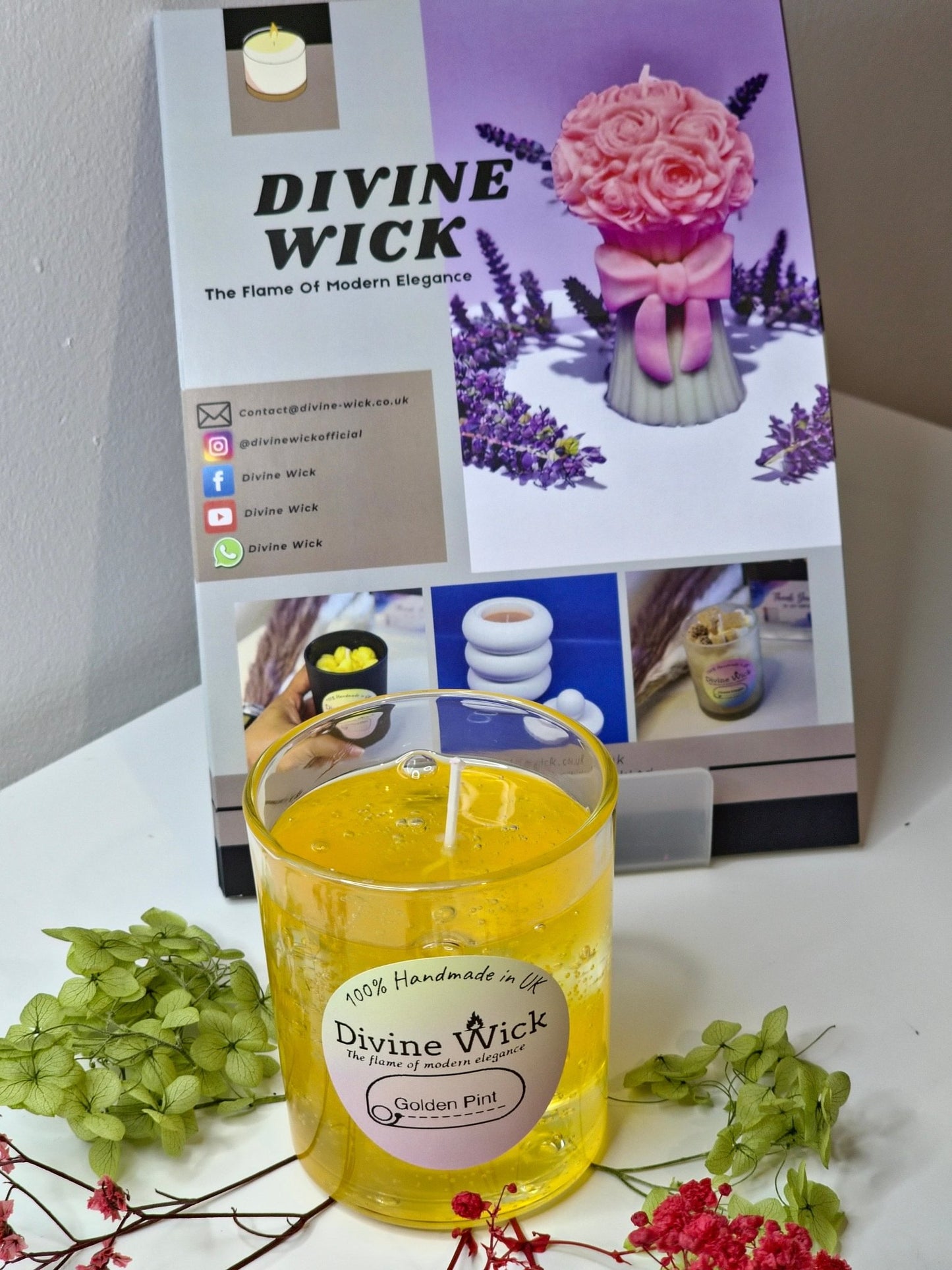 Handmade scented candle with beer mug inspired design