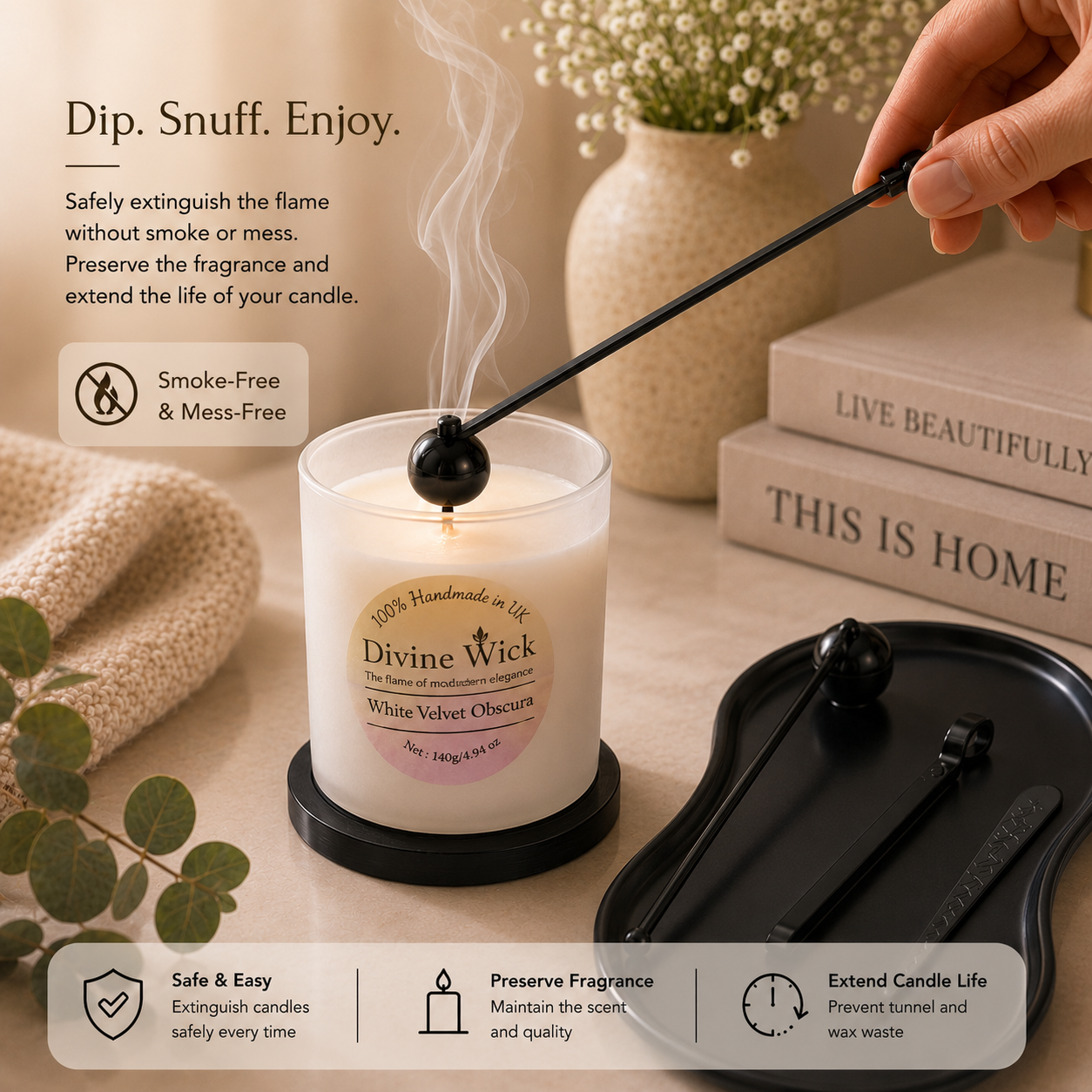 4-Piece Candle Care Kit – Luxury Candle Accessories Set
