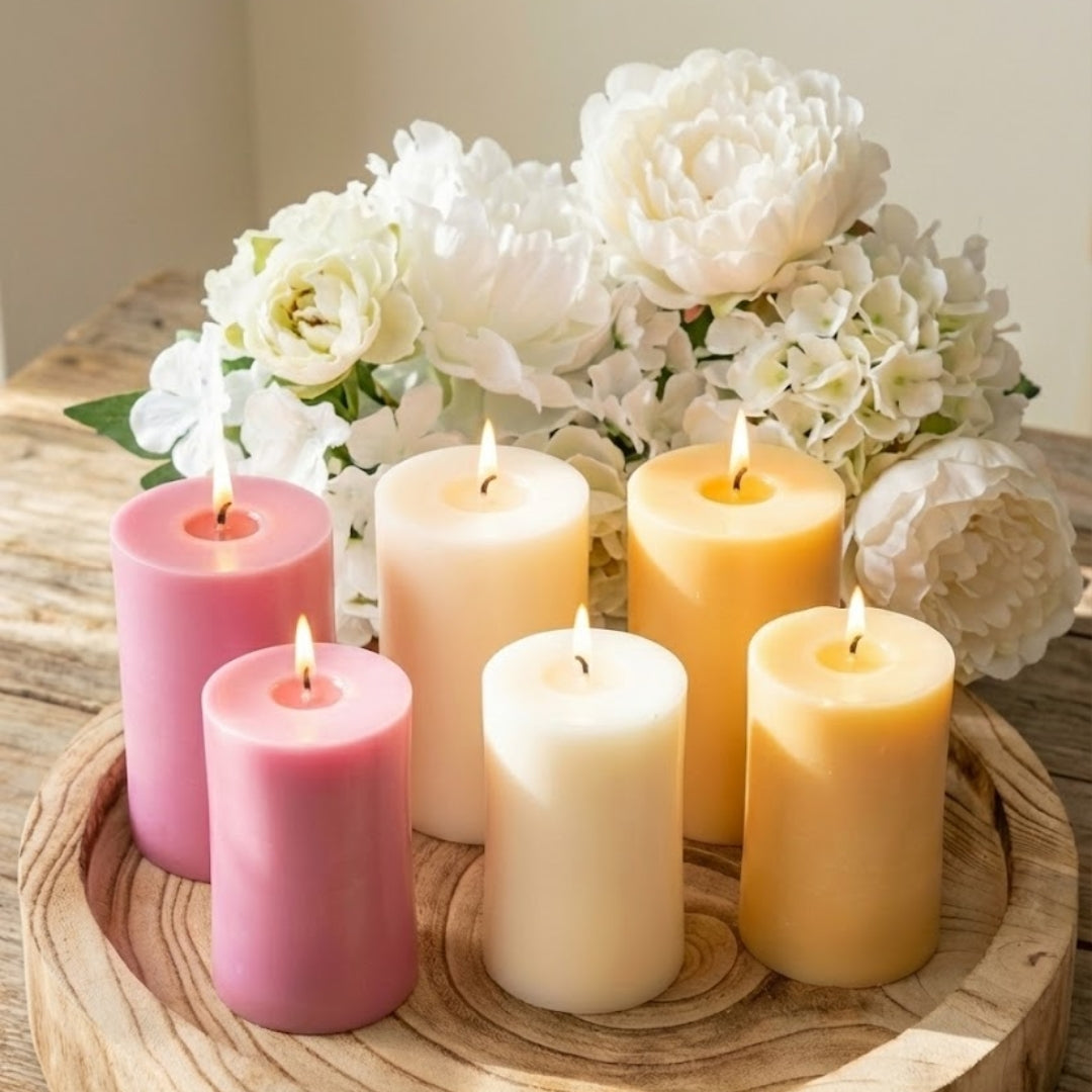 Pillar Candles natural handmade candles by Divine Wick