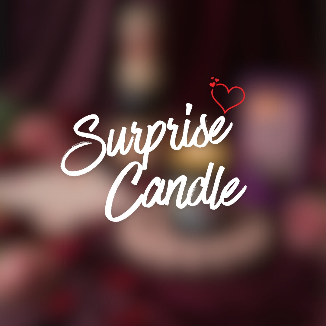 Candles gift set with mystery candle and mini wine UK
