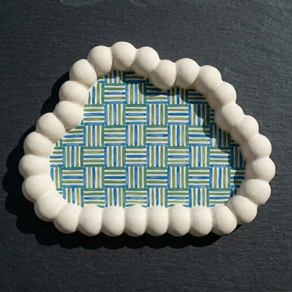 Decorative cloud tray for handmade candles and wax melts