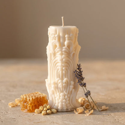 European Pillar Candle natural handmade candles by Divine Wick