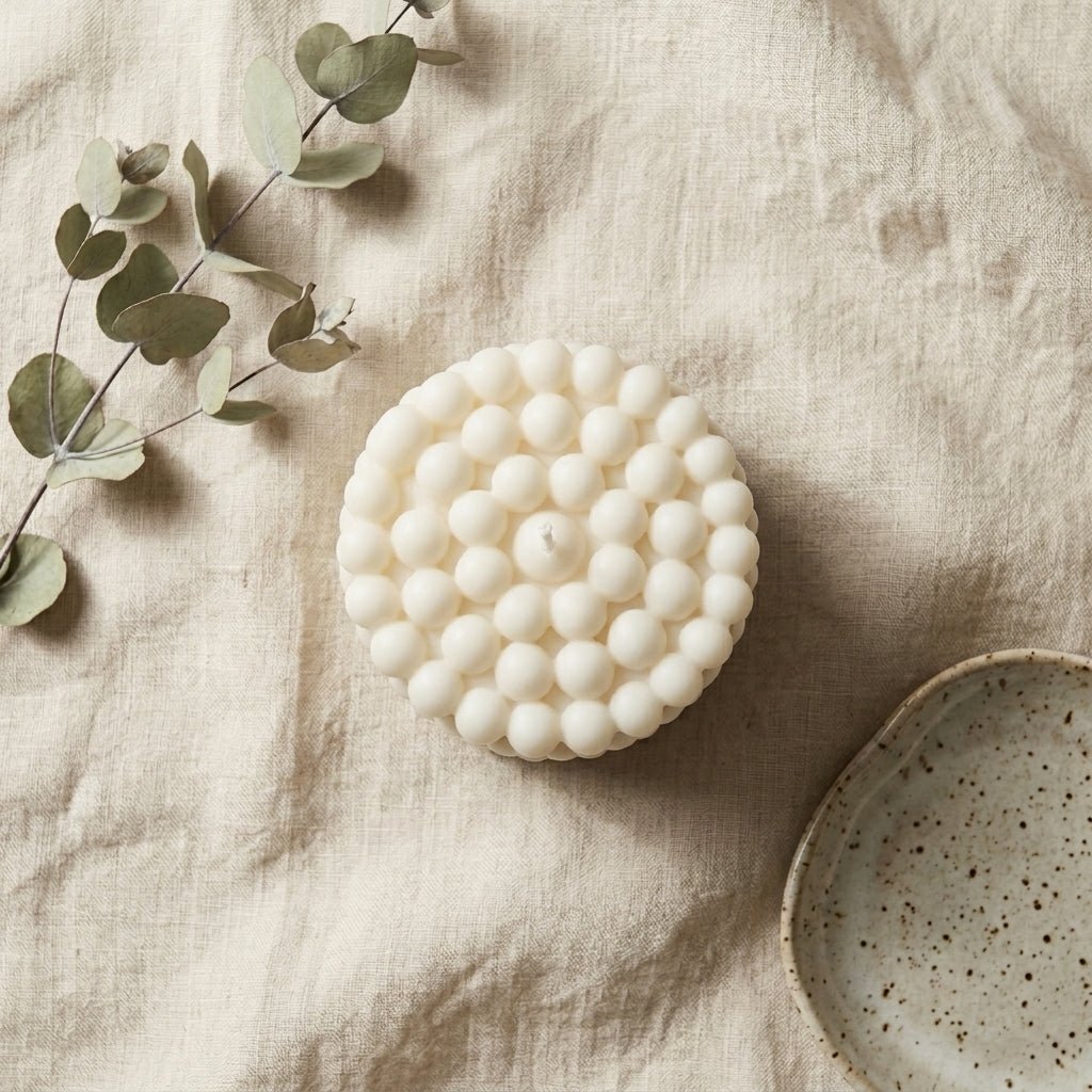 Bubble Pillar Candle premium soy wax home décor gift