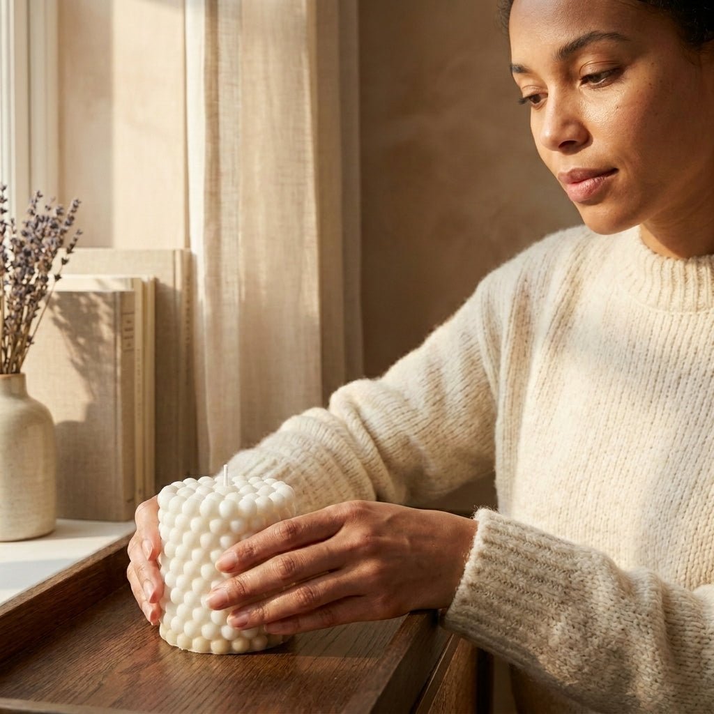 4.	Handmade candles with sculptural bubble design UK