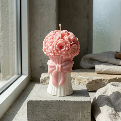 Bow Bouquet Candle premium soy wax wedding décor gift
