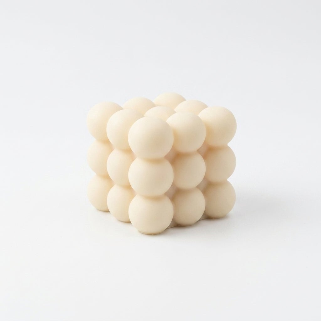 Handmade scented cube candle for minimalist room décor