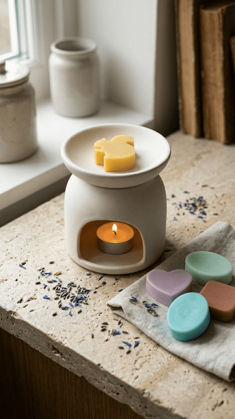 Flameless handmade wax melts for cosy home fragrance