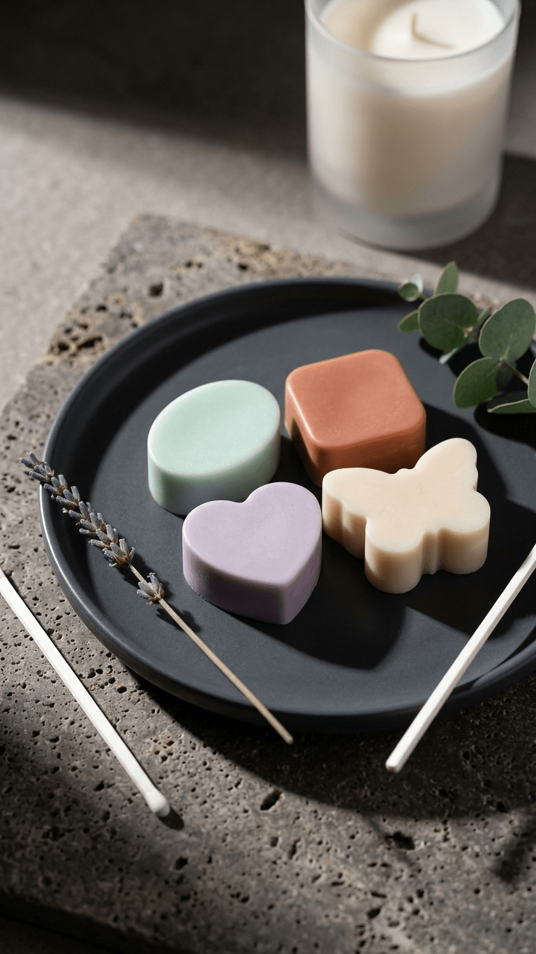 4.	Wax melts with Summer Fruits and Velvet Rose Oud scents Divine Wick handmade wax melts for UK gifting
