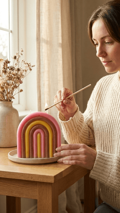 Rainbow Candle premium soy wax nursery décor gift