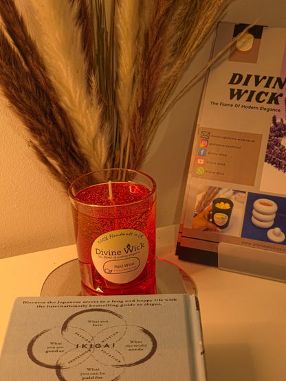 Handmade scented candle with wine-inspired fragrance UK
